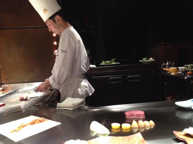 Kobe-beef im teppanyaki